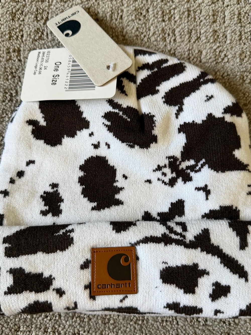 NWT Carhartt Cow Print Beanie